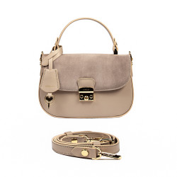 Sac à main femme 022g taupe combiné
