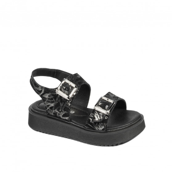 Sandales enfants petits 81c noir+argenté