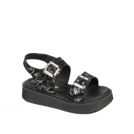 Sandales enfants petits 81c noir+argenté
