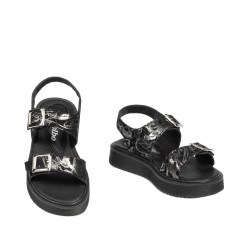 Sandales enfants petits 81c noir+argenté
