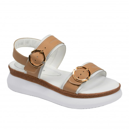 Sandales femme 5106 blanc+marron