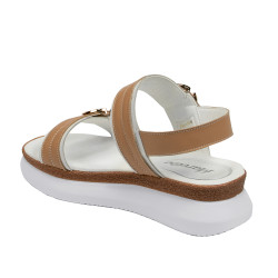Sandales femme 5106 blanc+marron