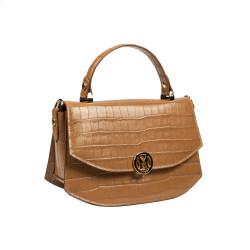 Sac à main femme 023g croco marron