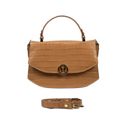 Sac à main femme 023g croco marron