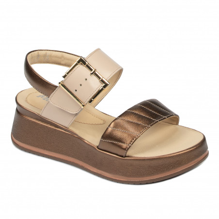Sandales femme 5107 cuivre combiné