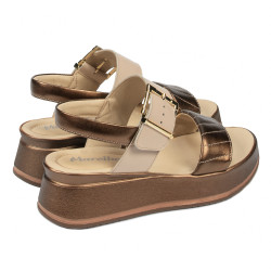 Sandales femme 5107 cuivre combiné