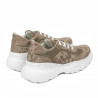 Baskets femme 6053 cappuccino camouflage combiné
