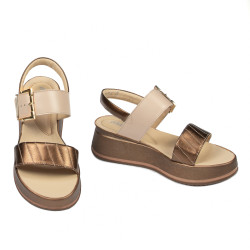 Sandales femme 5107 cuivre combiné