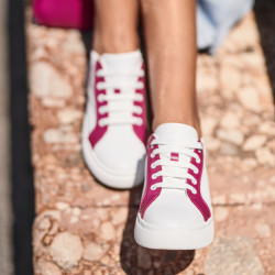 Chaussures de sport femme 6073 blanc+fuchsia lifestyle
