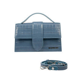 Sac à main femme bandoulière 028g 01 croco bleu