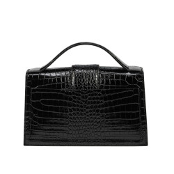 Sac à main pour femme à bandoulière 028g 01 croco verni noir