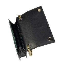 Sac à main femme bandoulière 029g croco vernis noir