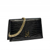 Sac à main femme bandoulière 029g croco vernis noir