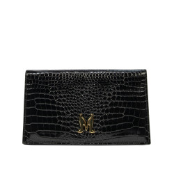 Sac à main femme bandoulière 029g croco vernis noir