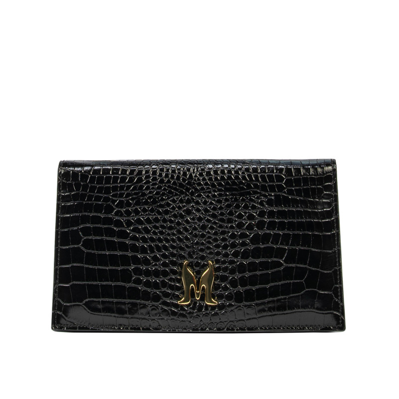 Sac à main femme bandoulière 029g croco vernis noir