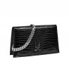 Sac à main pour femme à bandoulière 029g 01 croco vernis noir