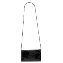 Sac à main pour femme à bandoulière 029g 01 croco vernis noir