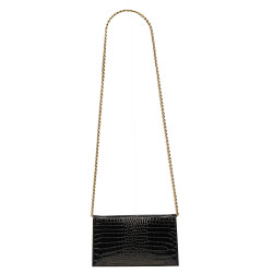 Sac à main femme bandoulière 029g croco vernis noir