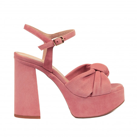 Sandales femme 1310 rose velours