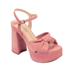 Sandales femme 1310 rose velours
