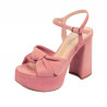 Sandales femme 1310 rose velours