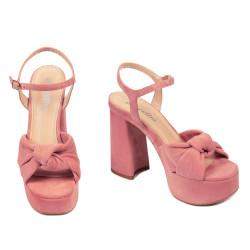 Sandales femme 1310 rose velours