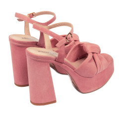 Sandales femme 1310 rose velours