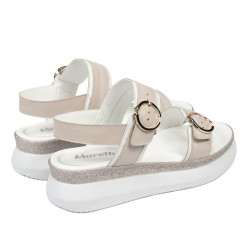 Sandales femme 5106 blanc+ivoire