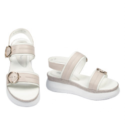 Sandales femme 5106 blanc+ivoire