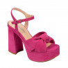 Sandales femme 1310 rose velours 01