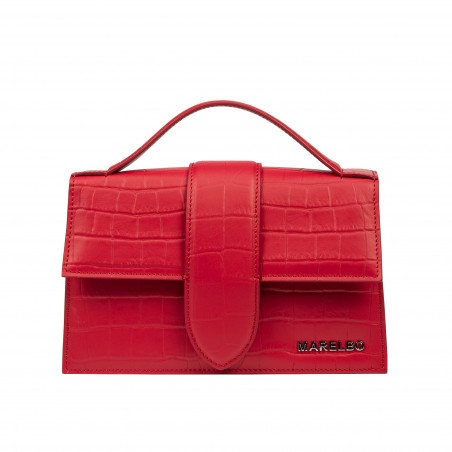 Sac à main femme d'épaule 028g 01 croco rouge