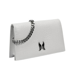 Sac à main femme bandoulière 029g 01 croco blanc