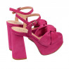 Sandales femme 1310 rose velours 01