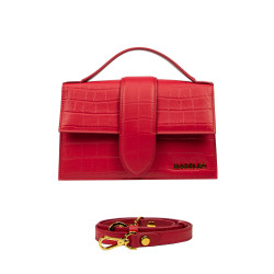 Sac à main femme bandoulière 028g croco rouge