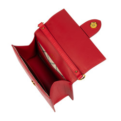 Sac à main femme bandoulière 028g croco rouge