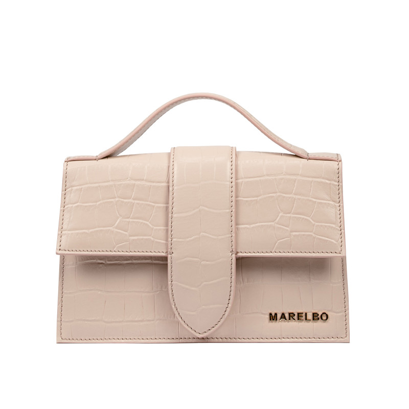 Sac à bandoulière femme 028g croco beige