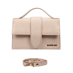 Sac à bandoulière femme 028g croco beige