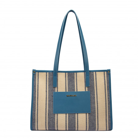 Sac de plage pour femme 031g bleu combiné