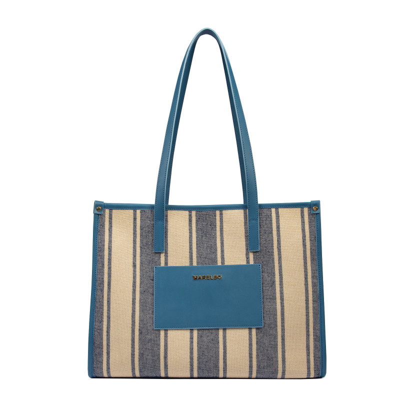 Sac de plage pour femme 031g bleu combiné