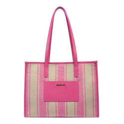 Sac de plage pour femme 031g rose barbie combiné