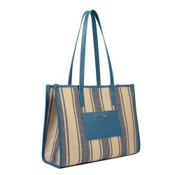 Sac de plage pour femme 031g bleu combiné