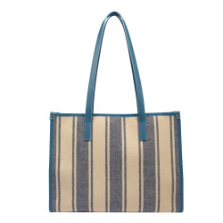 Sac de plage pour femme 031g bleu combiné