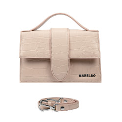 Sac à main femme épaule 028g 01 croco beige