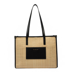 Sac de plage femme 031g raphia combiné