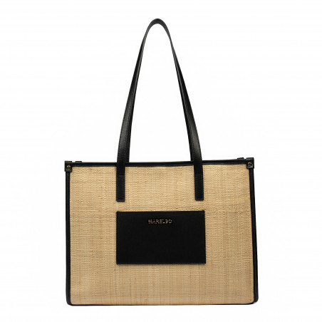Sac de plage femme 031g raphia combiné