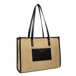 Sac de plage femme 031g raphia combiné