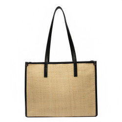 Sac de plage femme 031g raphia combiné