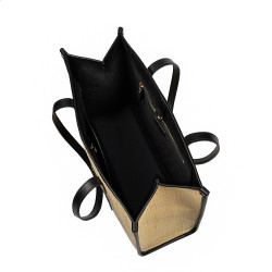 Sac de plage femme 031g raphia combiné