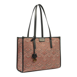 Sac de plage femme 031-1g motif rose combiné