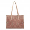 Sac de plage pour femme 031-1g motif rose combiné+beige